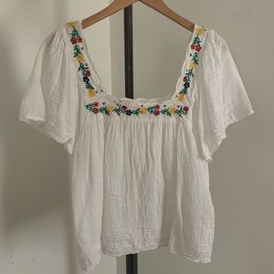 Sézane embroidered top